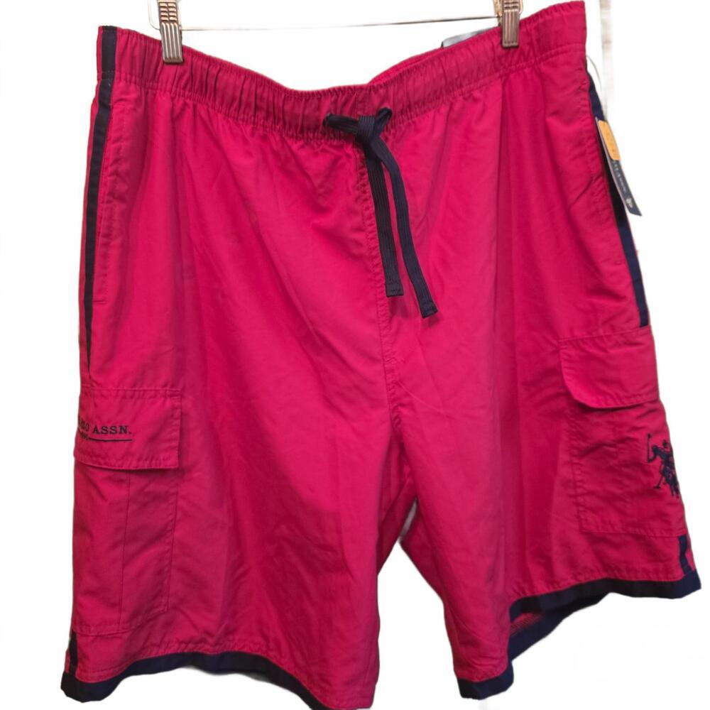 U.S. Polo Assn. Men's Swim Shorts 3XL Red Read Description!!
